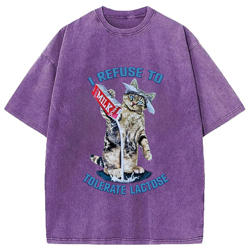 bbb I REFUSE TO TOLERATE LACTOSE Washed T-Shirt