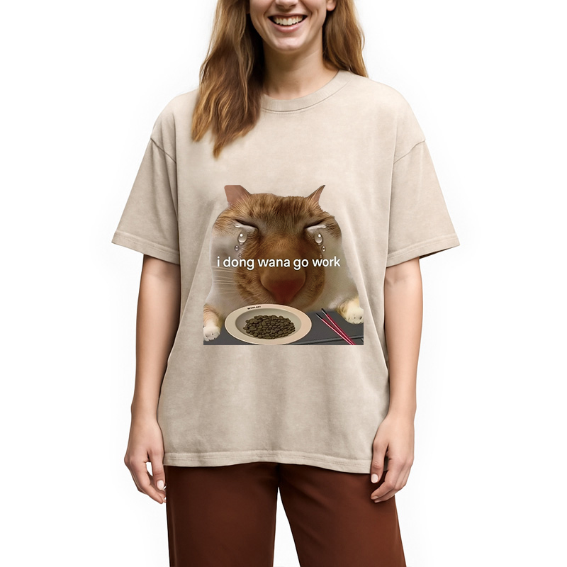 bbb I Dong Wana Go Work Washed T-Shirt