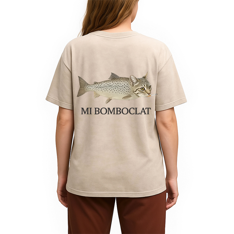 bbb Bomboclat Fish Cat Meme Back Washed T-Shirt