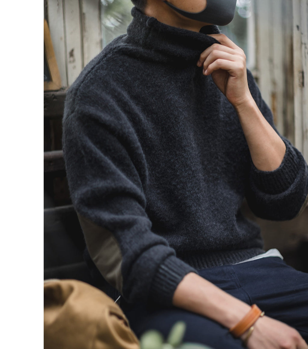 Warmer Herren-Rollkragenpullover – Lässiger Oversize-Schnitt aus Mohair