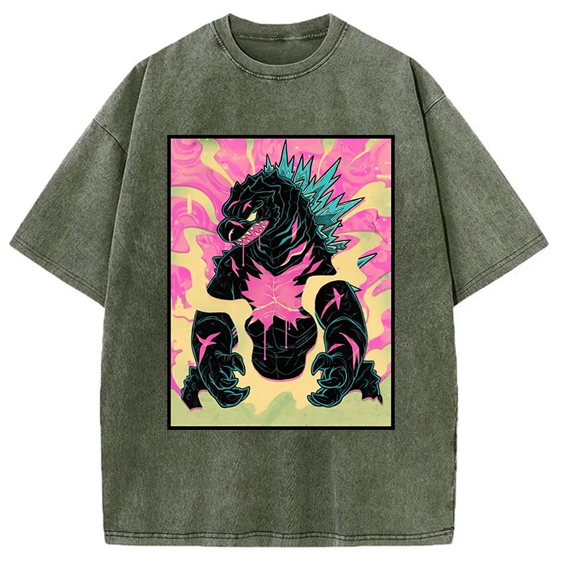 bbb Japanese Godzilla Graffiti Washed T-Shirt