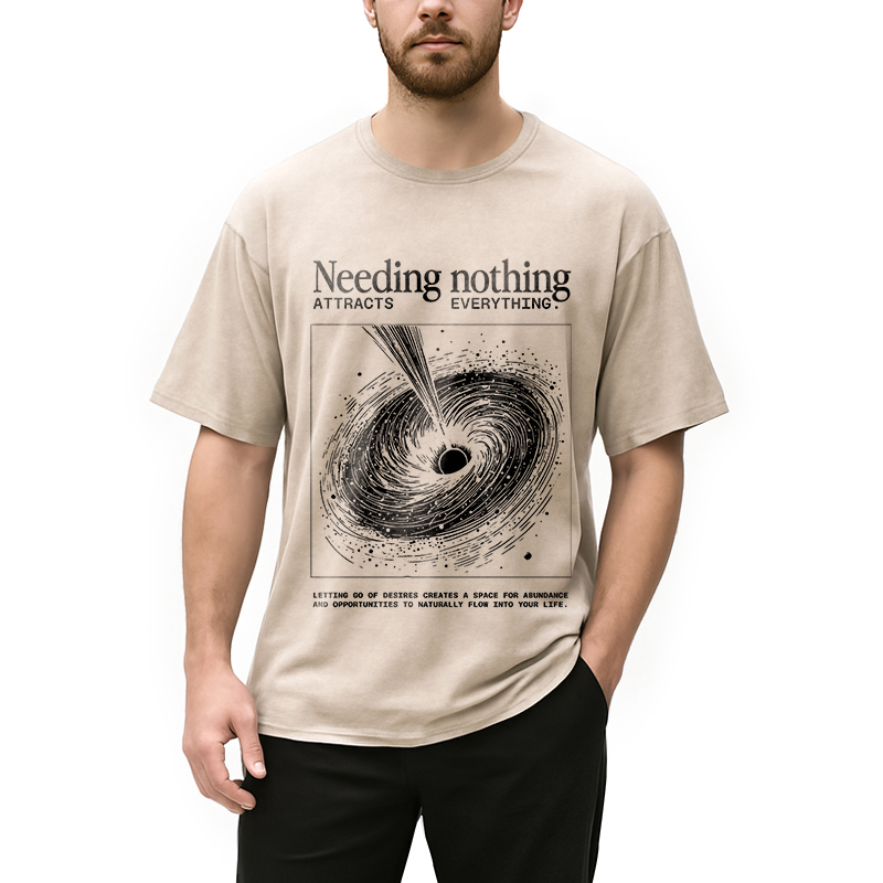 bbb Needing Nothing Attracts Everything Black Hole Washed T-Shirt