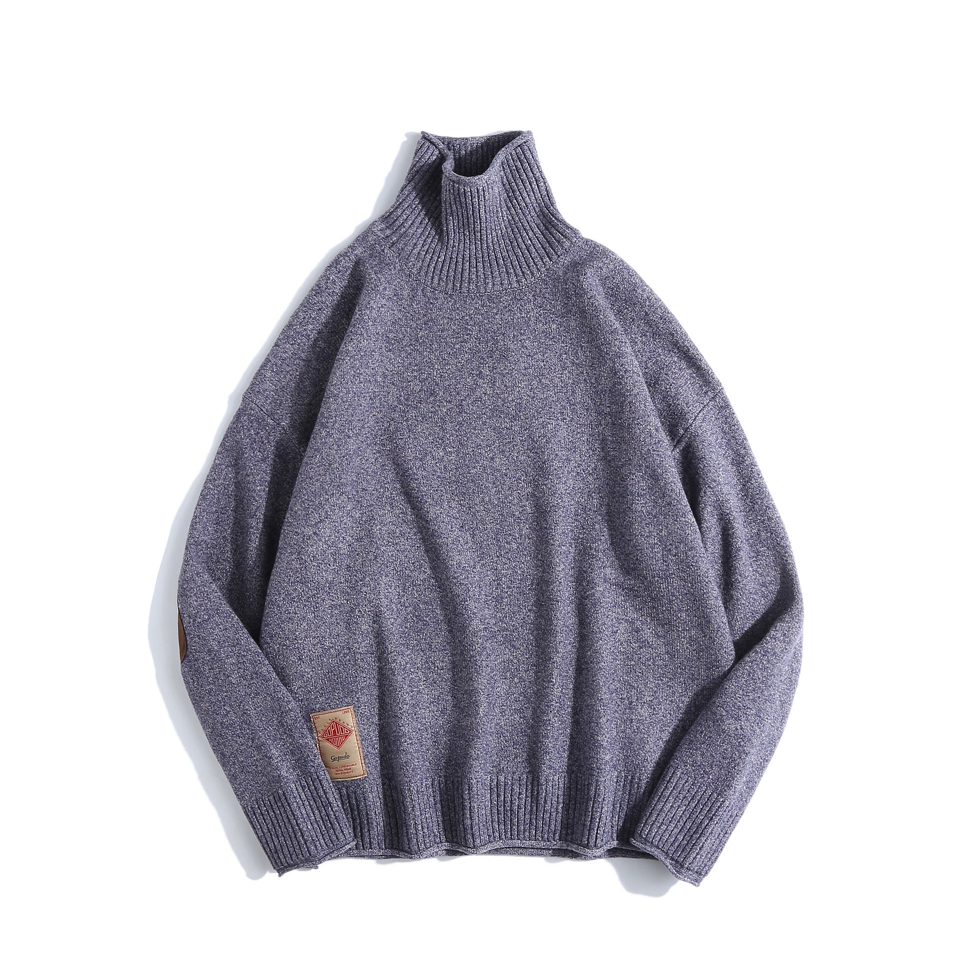 Insulating Relaxed Men Turtleneck Sweater - Pullover Knit Winter