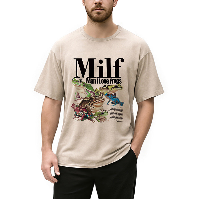 bbb Man I Love Frogs Meme Washed T-Shirt