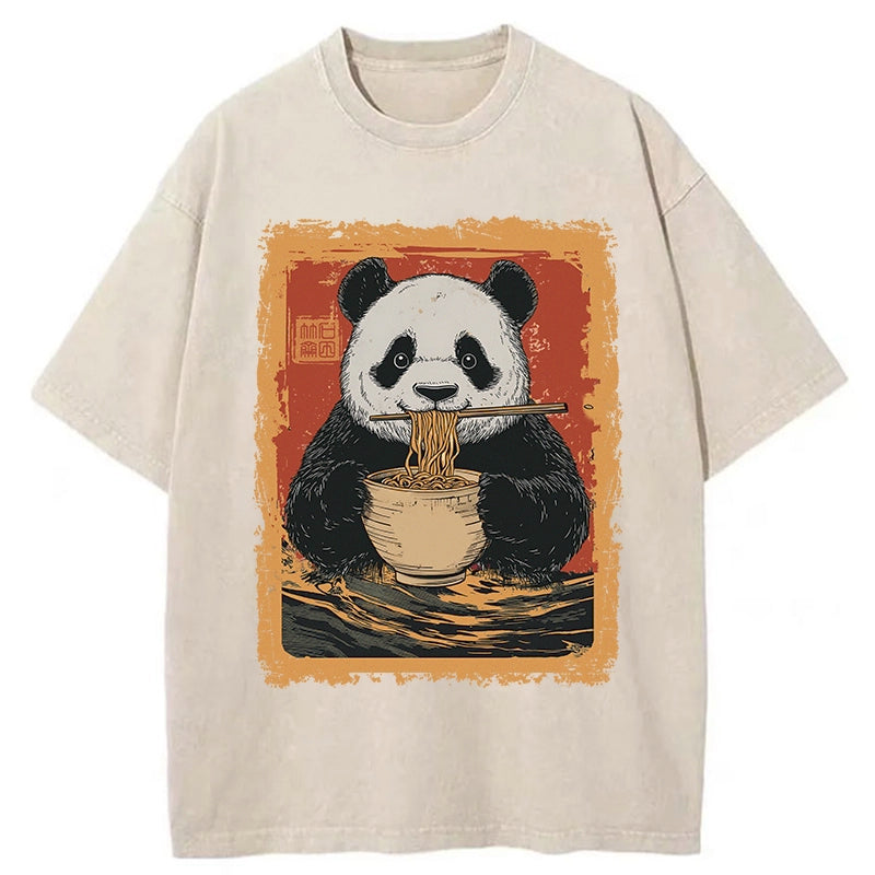 bbb Ramen Lover Panda Washed T-Shirt
