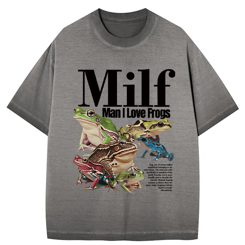 bbb Man I Love Frogs Meme Gradient Washed T-Shirt