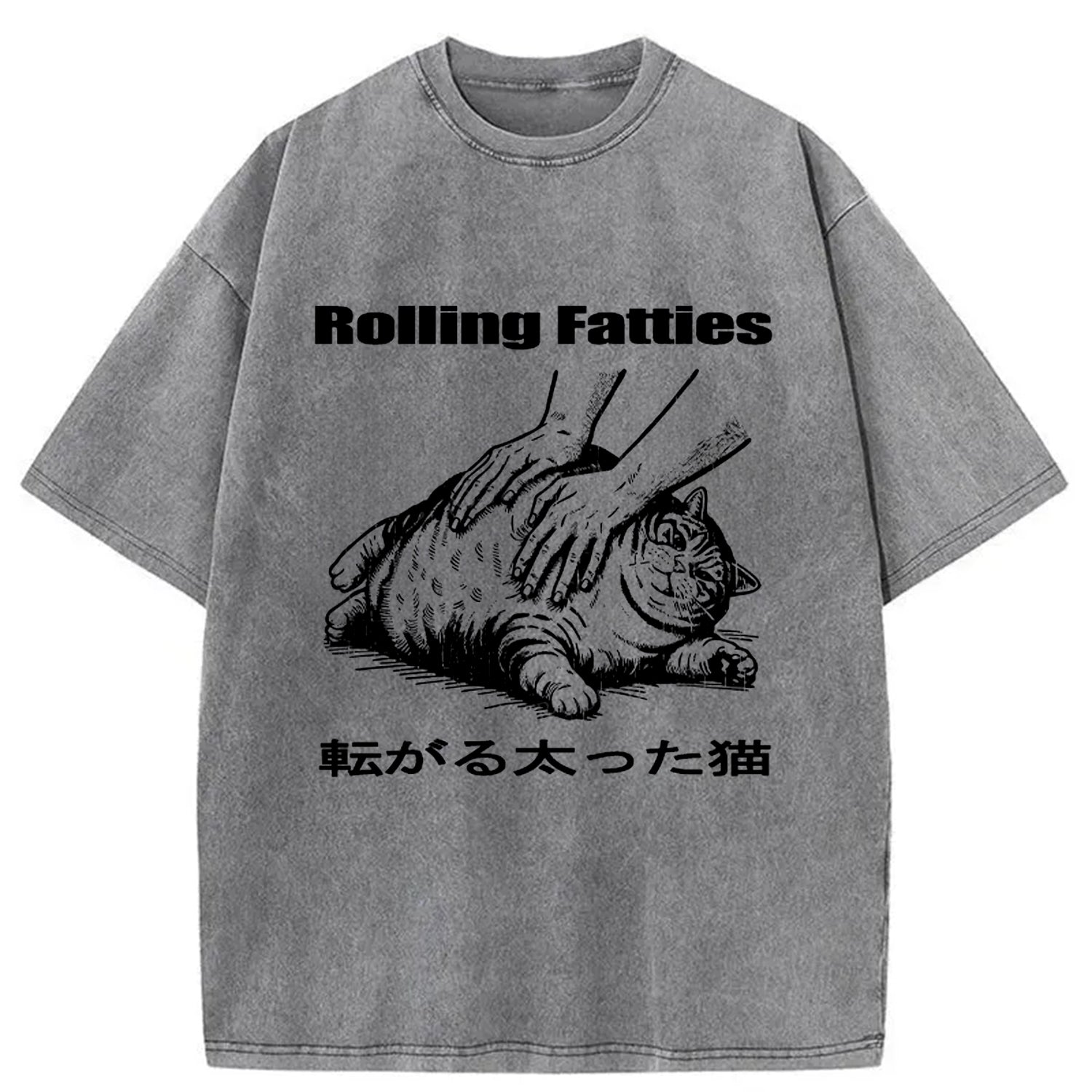 bbb Rolling Fatties Cat Washed T-Shirt