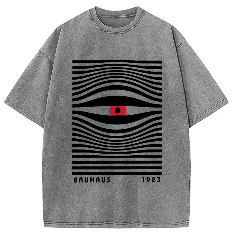 bbb Geometric Eyes Printed Washed T-Shirt
