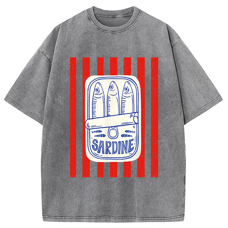 bbb Les Sardines Red Stripes Fisherman Washed T-Shirt
