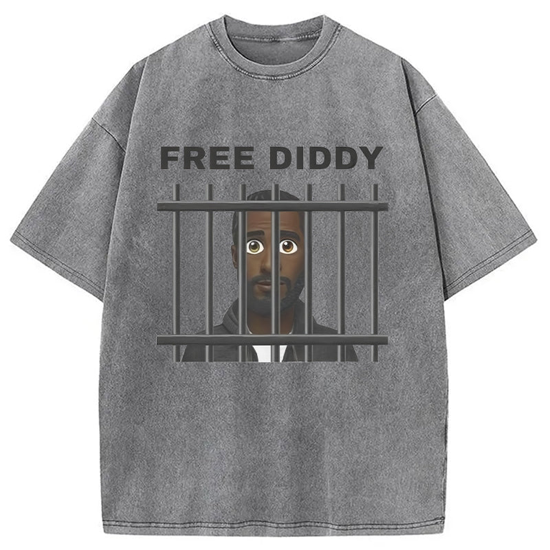 bbb Original Free Diddy Funny Meme Washed T-Shirt