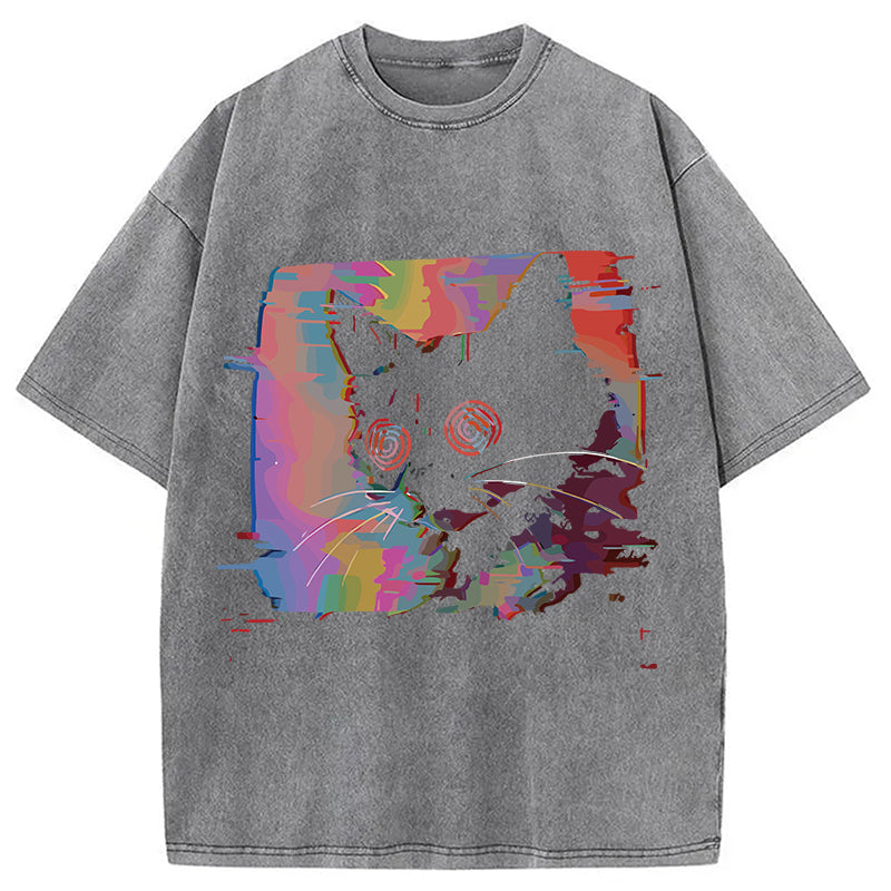 bbb Glitch Cat Washed T-Shirt