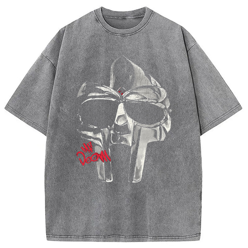 bbb Mf DOOM Halftone Illustration Washed T-Shirt