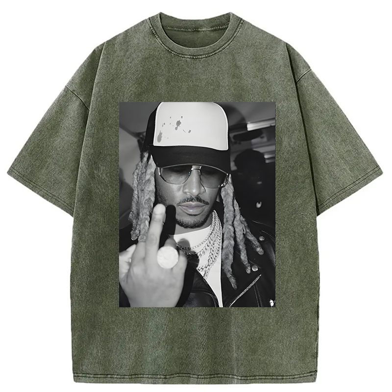 bbb Retro Future Hiphop Rapper Washed T-Shirt