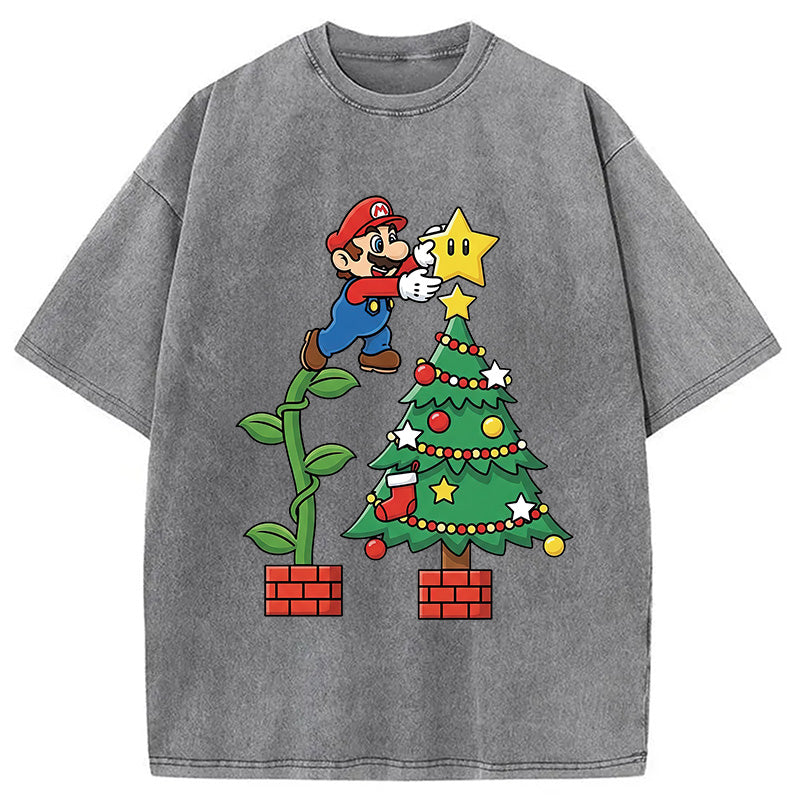 bbb Super Mario Christmas Washed T-Shirt