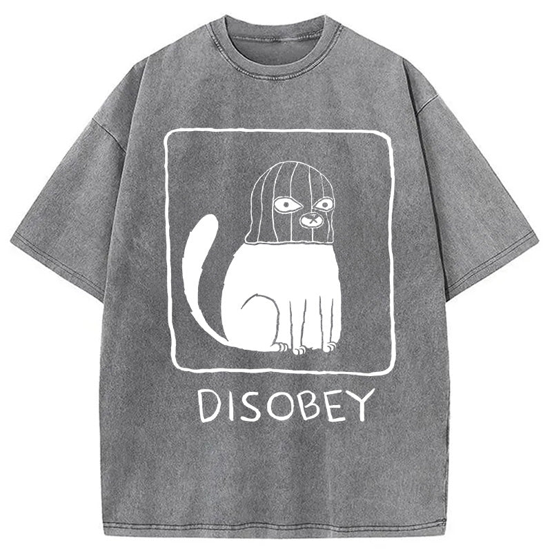 bbb Disobey Cat Washed T-Shirt