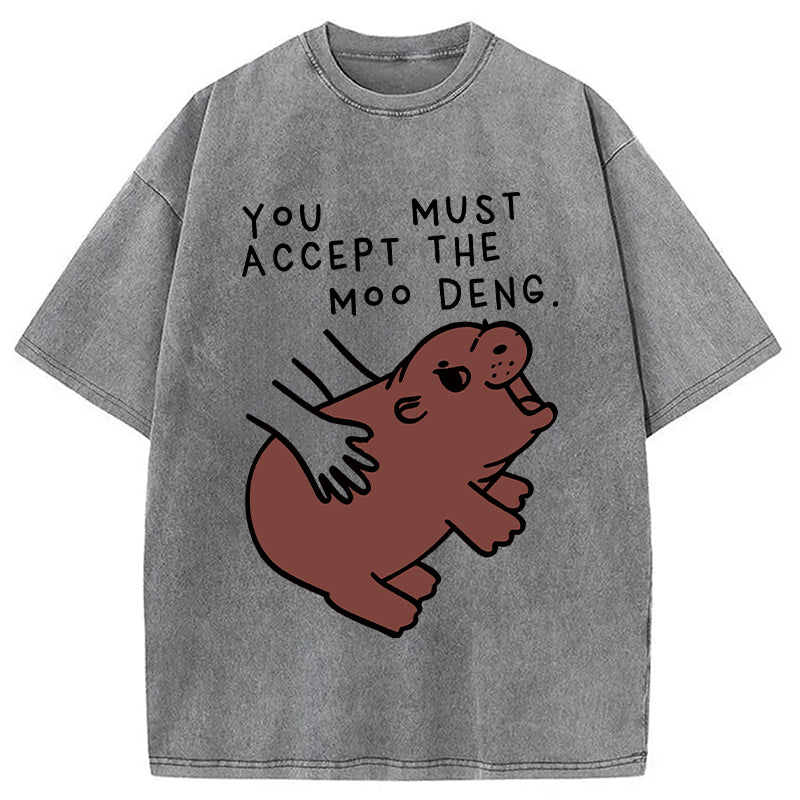 bbb Give You Moo Deng Washed T-Shirt