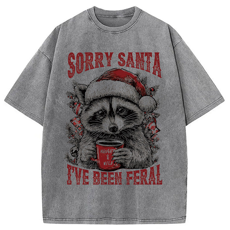 bbb Sorry Santa I've Been Feral Washed T-Shirt