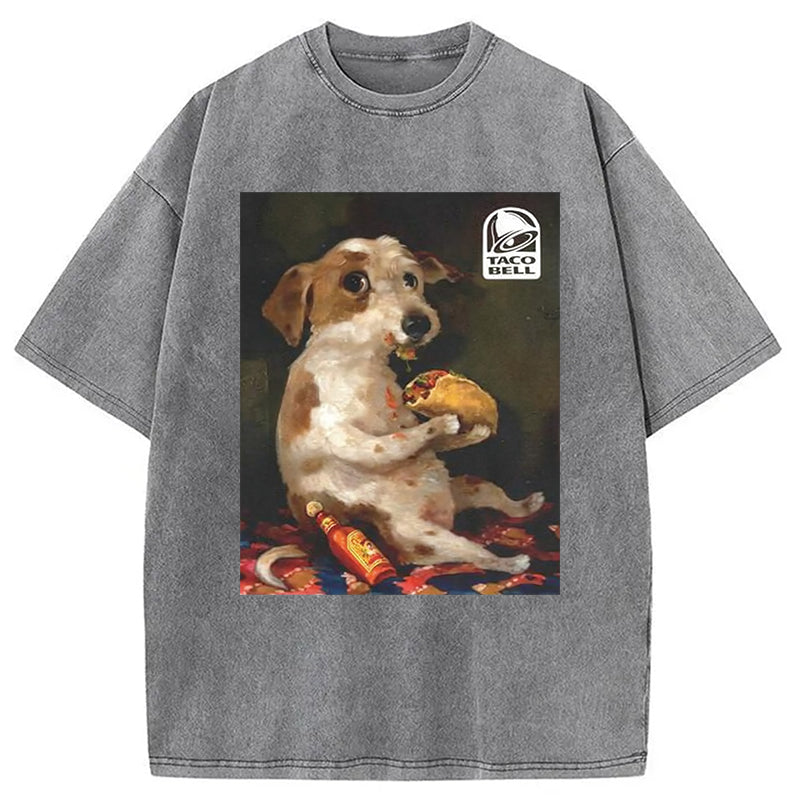 bbb Dog Chill With Taco Bell Vintage Washed T-Shirt