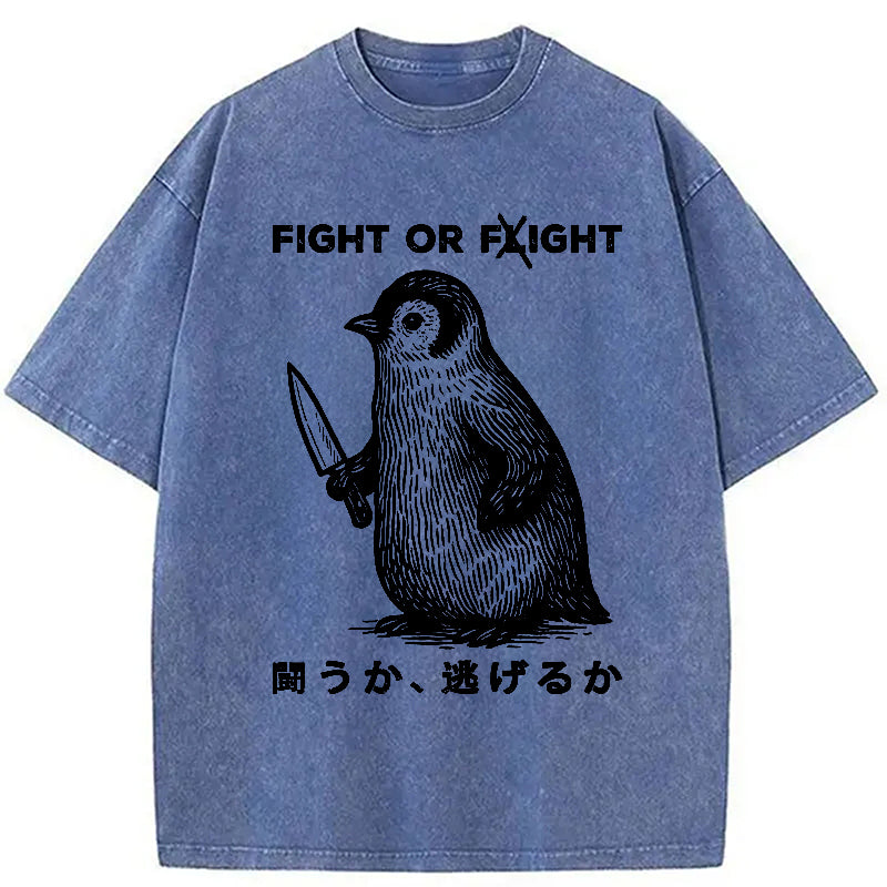 bbb Funny Fight Or Flight Washed T-Shirt