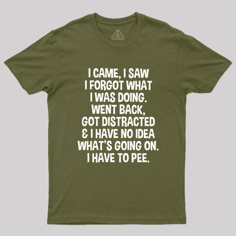 I Came I Saw I Forgot What I Was Doing  T-Shirt