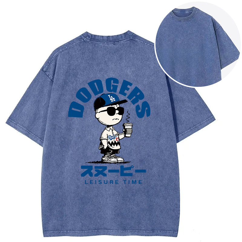 bbb Dodger Snoopy Vintage Japanese Back Washed T-Shirt