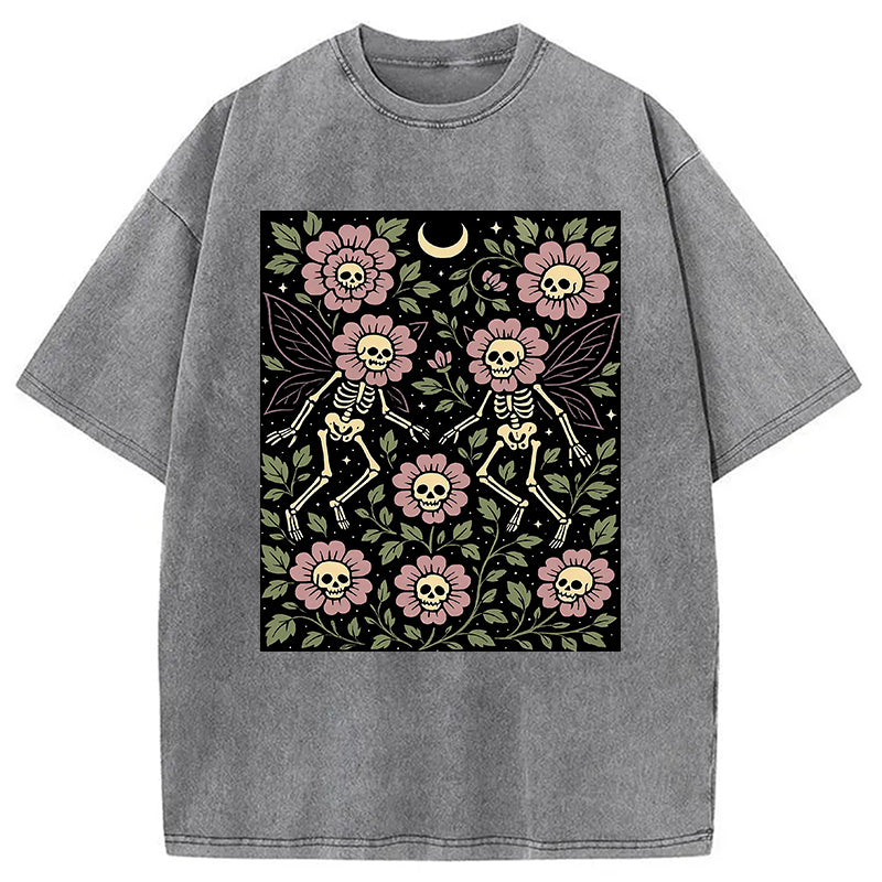 bbb Skeleton Fairy Grunge Washed T-Shirt