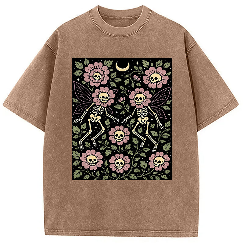 bbb Skeleton Fairy Grunge Washed T-Shirt