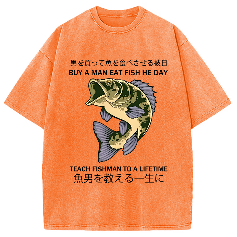 bbb Teach A Man To Fish Washed T-Shirt