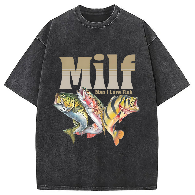 bbb Man I Love Fish Meme Washed T-Shirt
