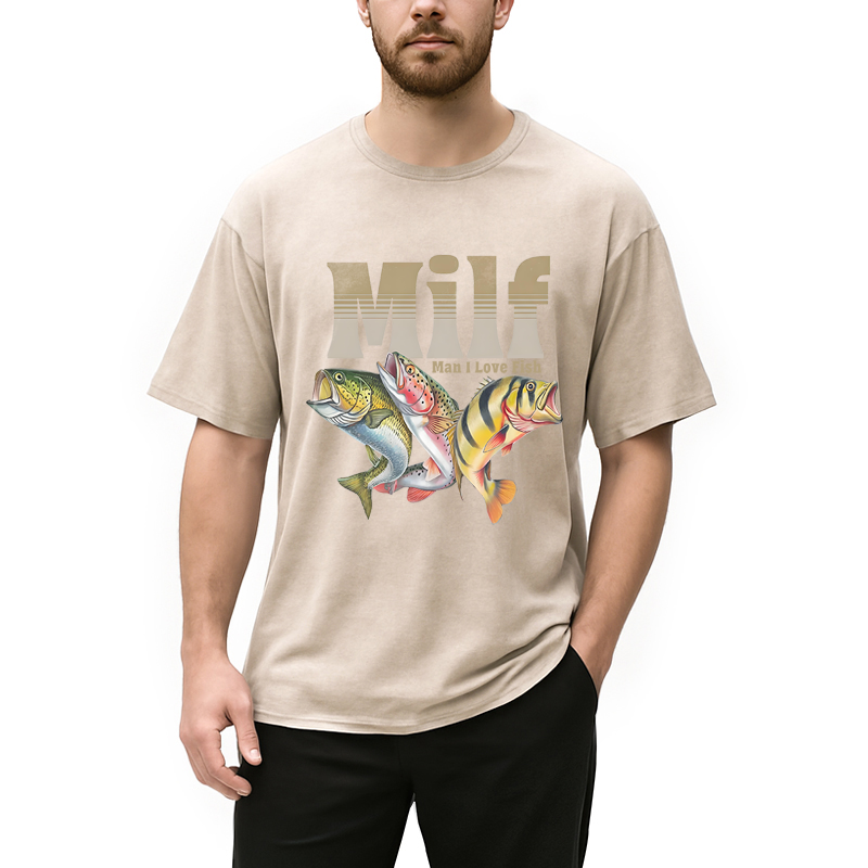 bbb Man I Love Fish Meme Washed T-Shirt