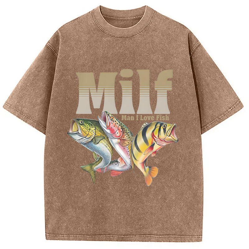 bbb Man I Love Fish Meme Washed T-Shirt