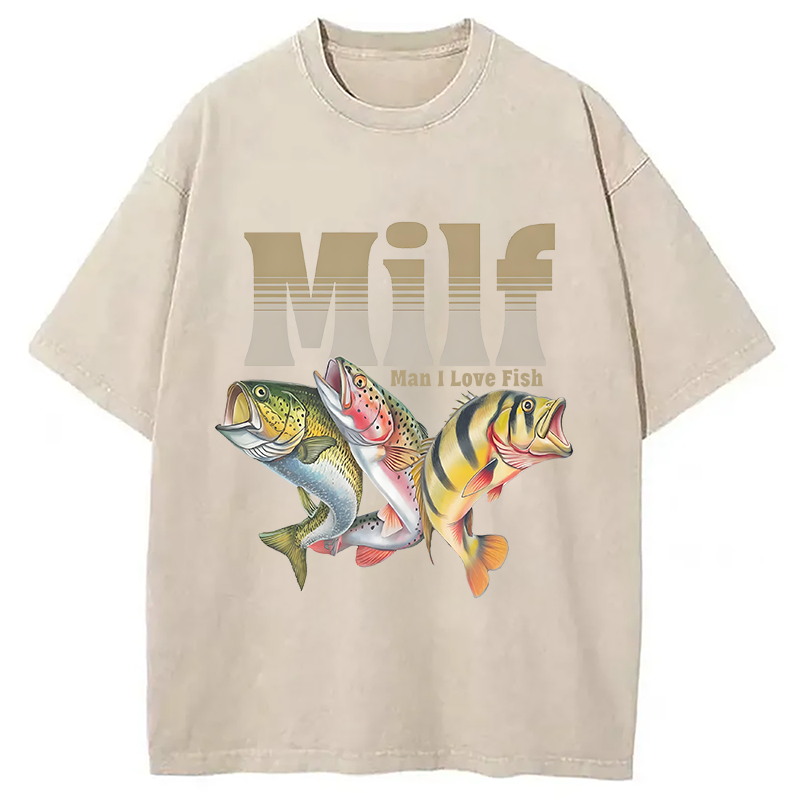 bbb Man I Love Fish Meme Washed T-Shirt