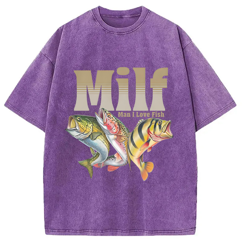 bbb Man I Love Fish Meme Washed T-Shirt