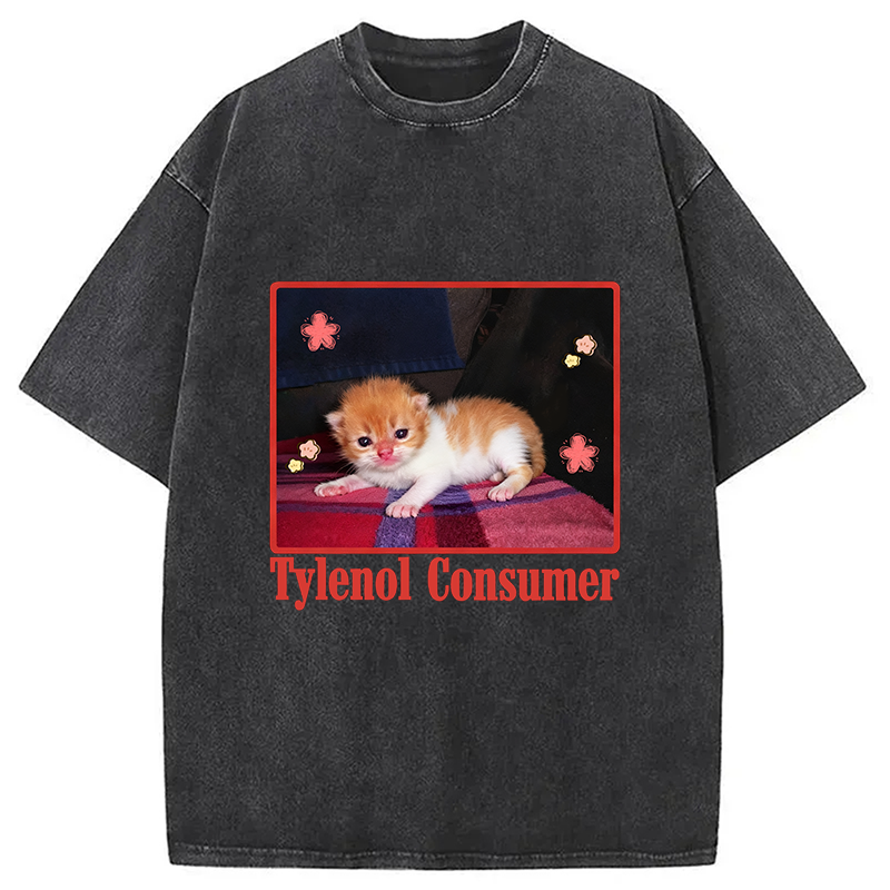 bbb Tylenol Cat Meme Washed T-Shirt