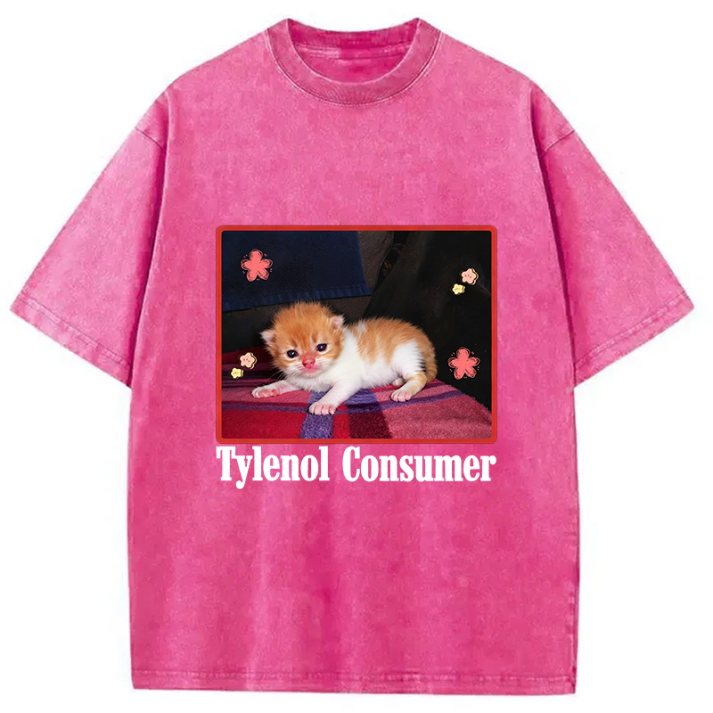 bbb Tylenol Cat Meme Washed T-Shirt