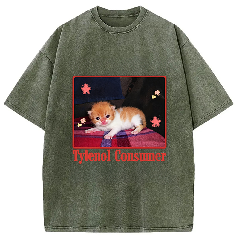 bbb Tylenol Cat Meme Washed T-Shirt