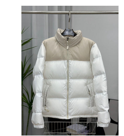 Insulating Unisex Puffer Coat - Stand Collar, Cotton