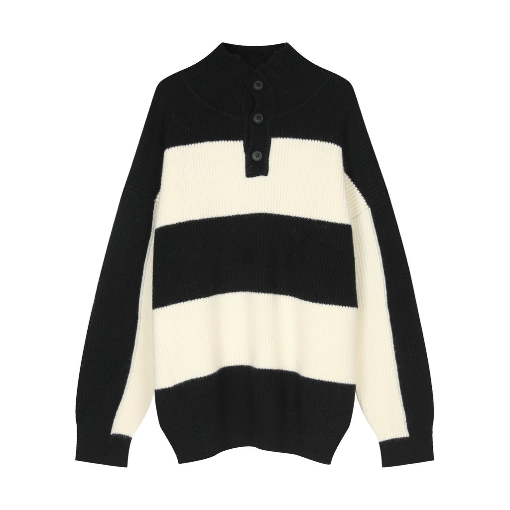 Warm Men’s Turtleneck Sweater - Relaxed Ribbed Knit, Winter