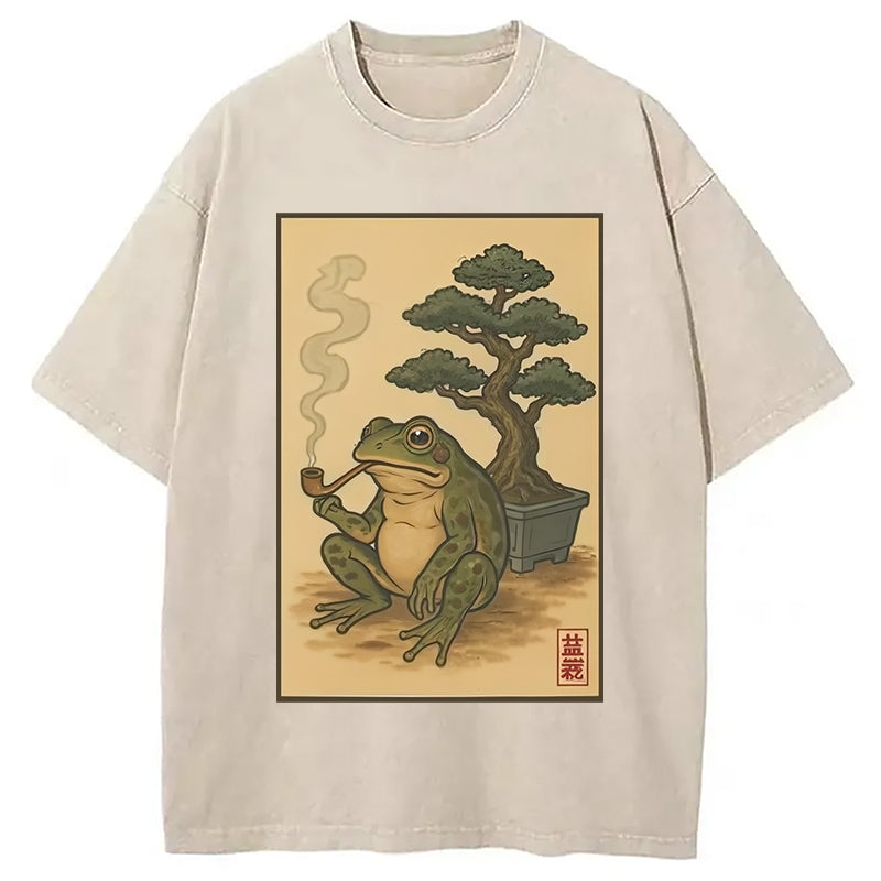 bbb Japanese Frog & Bonsai Washed T-Shirt