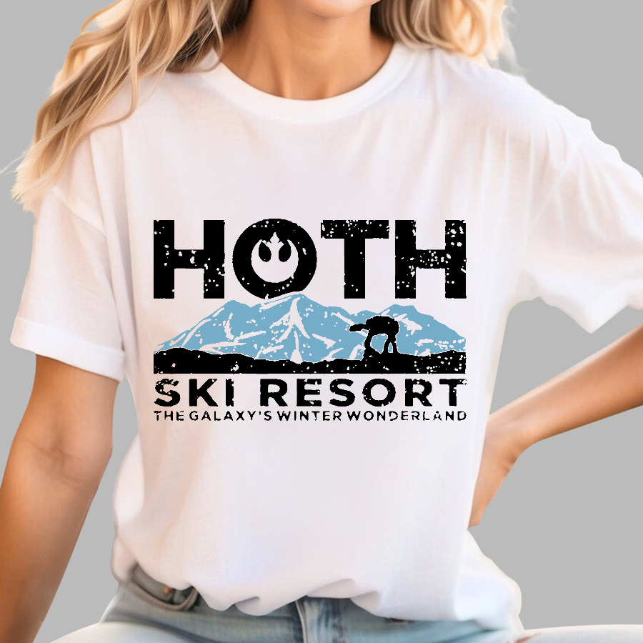 Hoth Ski Resort Casual Space Wars y T-Shirt