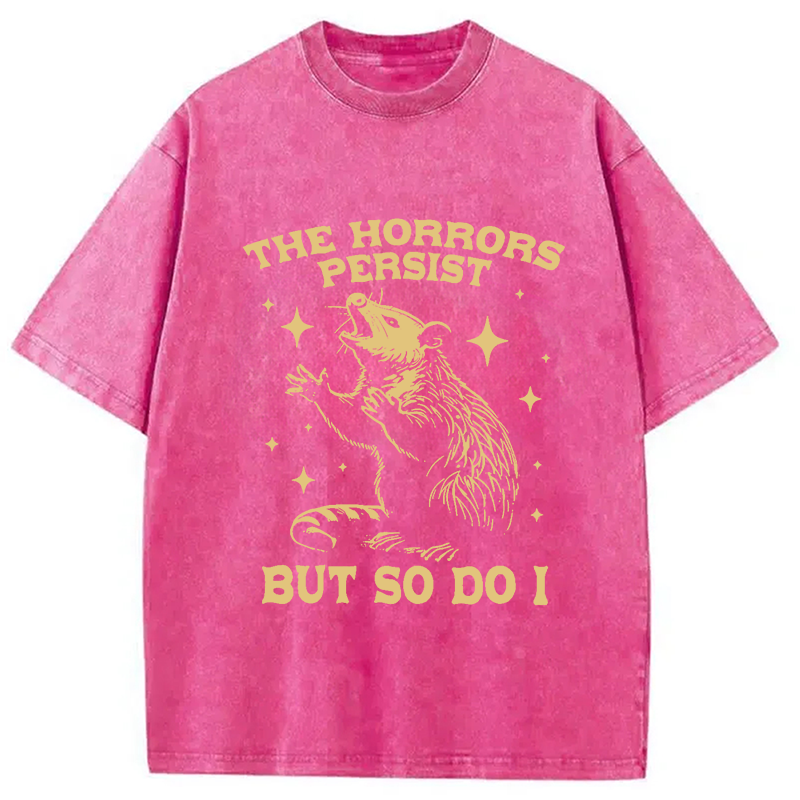 bbb Funny Angry Opossum Possum Washed T-Shirt