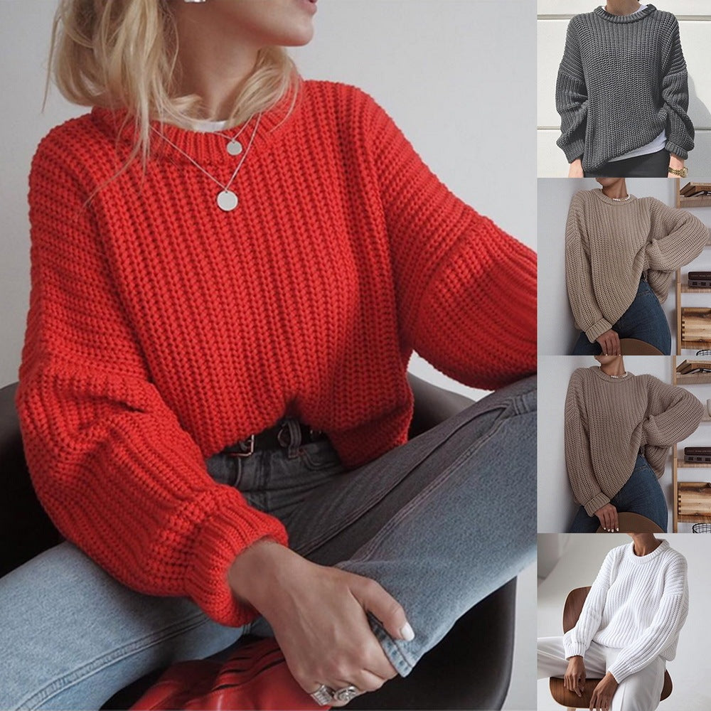Oversized Damenpullover – Kastenförmiger Rippstrick, Wochenend-Look