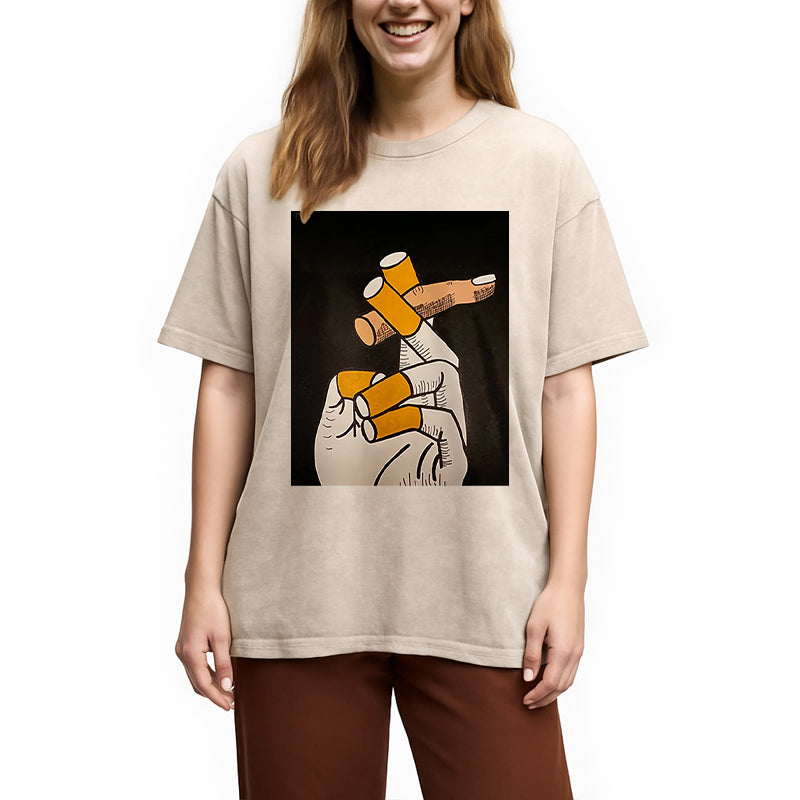 bbb Finger Cigarette Washed T-Shirt