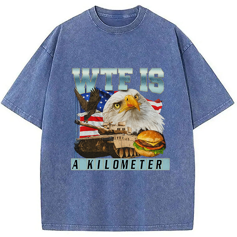 bbb WTF Is A Kilometer Meme Washed T-Shirt