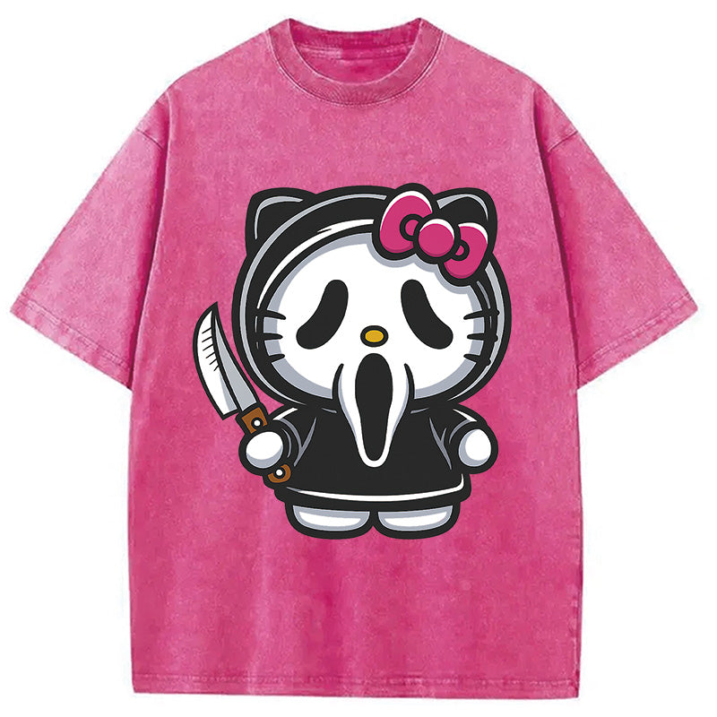 bbb Scream Kitty Halloween Washed T-Shirt