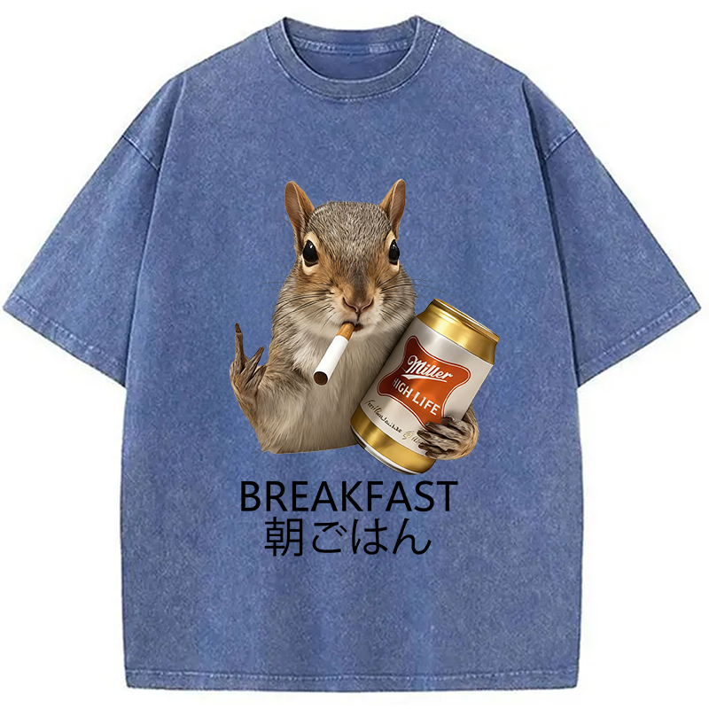 bbb Funny Breakfast Washed T-Shirt