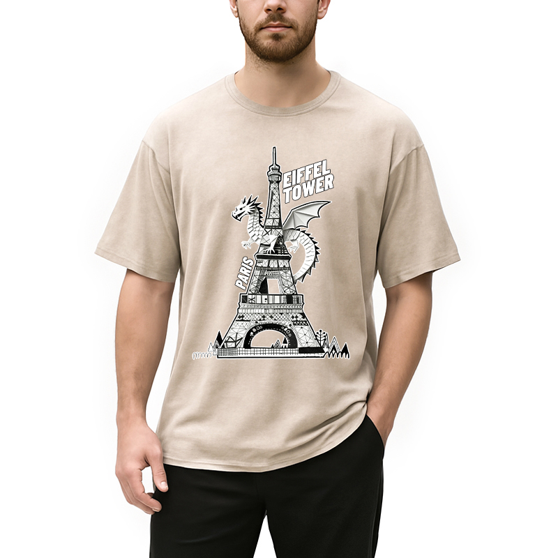 bbb Dragon Eiffel Tower Washed T-Shirt