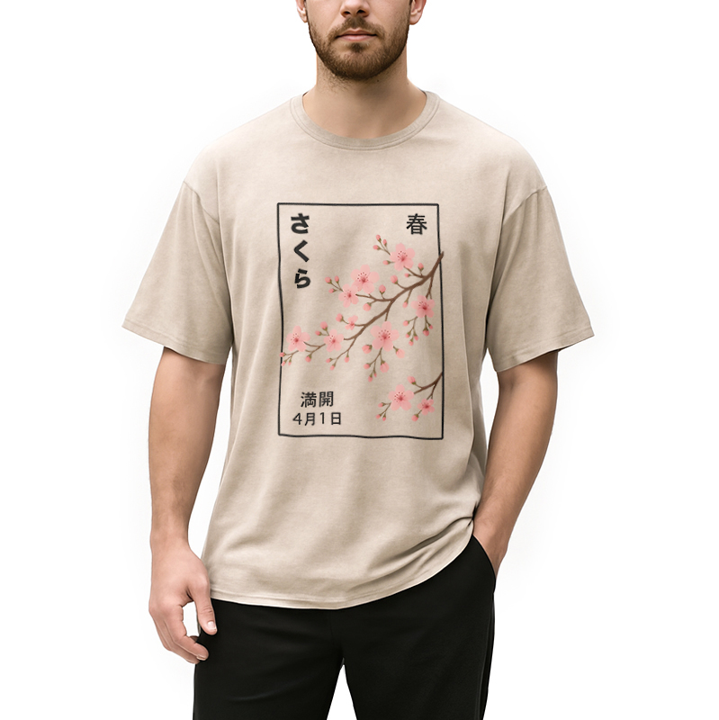 bbb Cherry Blossom Spring Full Washed T-Shirt