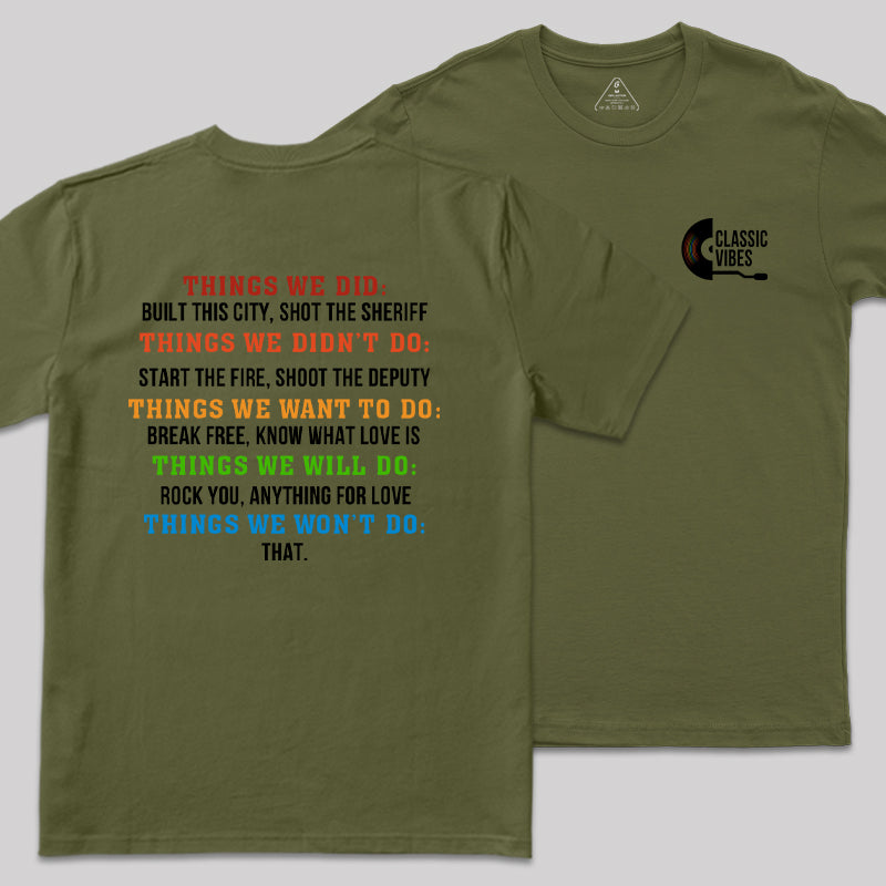 Classic Vibes Front and Back Printed  T-Shirt