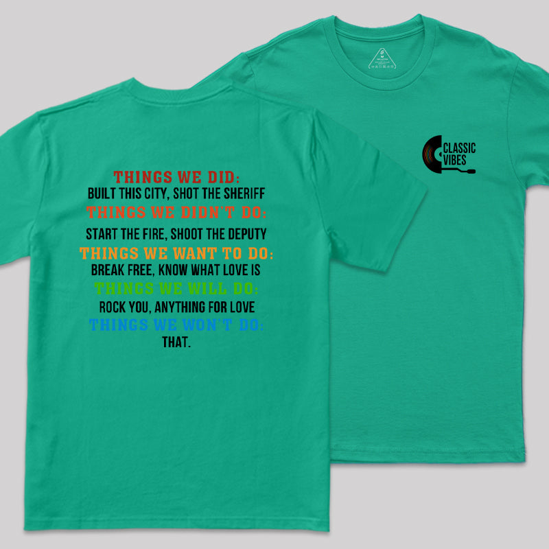 Classic Vibes Front and Back Printed  T-Shirt